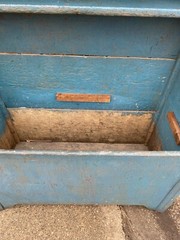 Antique 19th Cent Primitive Pine Blue Painted Cupboard Grain Box Sink we Deliver