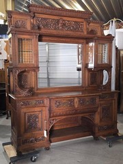 Antique Highly Carved Victorian Oak Sideboard – original finish