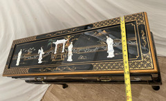 Vintage Sofa Table Console Chinoiserie Mother of Pearl applique Asian style