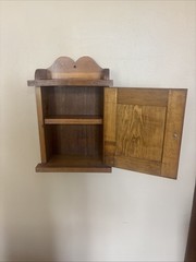 Rustic Solid Wood Hanging Medicine Spice Cabinet Primitive Custom Made Vintage