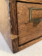 Antique Globe Oak 2 Drawer Library Card Catalog Index File Cabinet