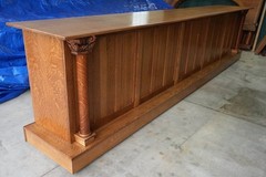 Antique Quarter Sawn Tiger Oak Back Bar and Front Bar