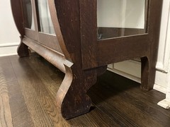 China Cabinet Curio Tiger Oak Antique Arts & Crafts Mission Wood Glass Mirror