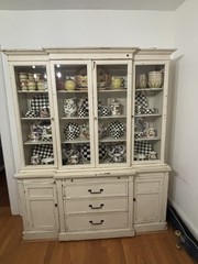 Shabby Chic China Cabinet – Extra Large and Elegant – with Matching Side Closer