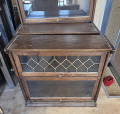 Mid- Century Stacking Barrister/ Lawyers Bookcase Leaded Glass Detail