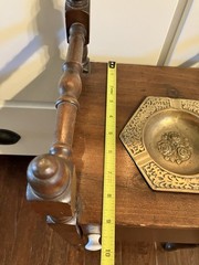 VTG Smoker Cabinet Brass Ashtray 1 Door Wooden Smoking Stand Pipe Humidor