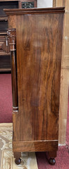 Mid 20thC Danish Burl Walnut Cocktail / Wine Glass Bar Liquor Cabinet