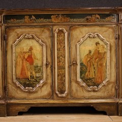 Venetian sideboard furniture lacquered painted wood cabinet antique style 900