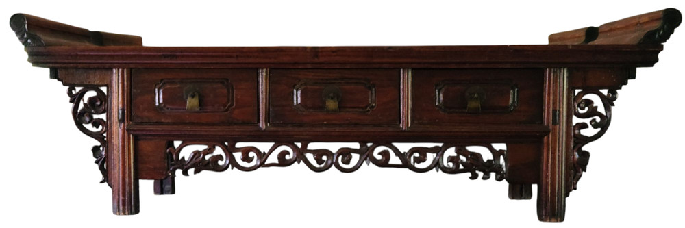 Antique Chinese Rosewood Tea Table Cabinet – VGC – EXQUISITELY CARVED – RARE