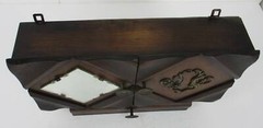 large Apothecary Bathroom Medicine Kitchen Cabinet Wood Art deco Cut Glass