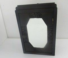 Kitchen Medicine Apothecary Bathroom Cabinet Carved Wood Beveled glass Lovely