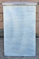 Vintage Old Mid Century Retro Atomic Era Metal Steel Kitchen Cabinet Formica Top