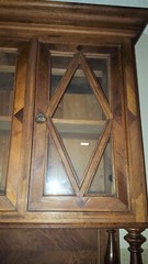 Antique Early 1900’s Dark Oak 84″ China Buffet With Hutch. 4.5′ Wide x 17″ Deep