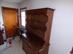 HUTCH Breakfront CABINET Solid Wood Furniture China Cabinet Hutch VINTAGE PICKUP