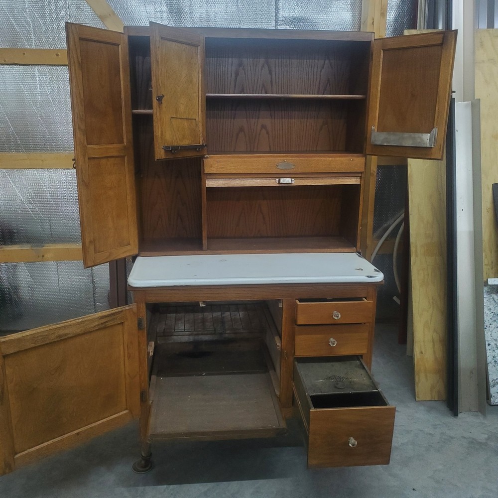 Sellers Better Kitchen Cabinet Antique Hoosier Baker Oak Farmhouse Pantry