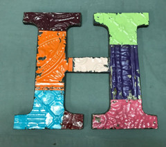 Decorative Salvaged Tin Ceiling 12″ Patchwork Mix Color Letter H Metal 352-25B
