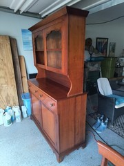vintage hutch cabinet and buffet. Includes 6 chairs and oval kitchen table.