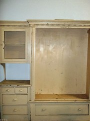 Antique Vintage Rustic Display Cabinet TV Entertainment Center Shelf Cubby