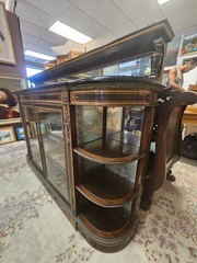 Vintage French Empire Style Display Cabinet Credenza Glass Case 72x48x16