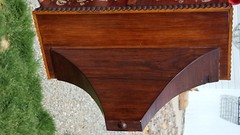 Antique Wood Spice Wall Cabinet INTRICATE INLAID SILVER METAL Floral SUPER RARE!