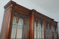72383: JOHN WIDDICOMB Vintage Walnut Gothic Design Breakfront Display Bookcase