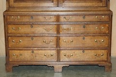 EXQUISITE ANTIQUE 1800 SHERATON INLAID HOUSEKEEPERS CUPBOARD WARDROBE DRAWERS