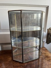 Vintage Brass And Glass Mirrored Display/curio Cabinet