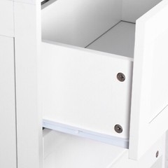 43.5″ Multi-Purpose Storage Cabinet with Adjustable Shelves, 2 Drawers White