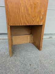 Vintage Art Deco Rustic Wood Mid Century Modern LP Vinyl Record File Cabinet C9