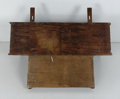 large Wall Cabinet Console Coat Hat rack Carved Wood French Fleur de lis Hooks V