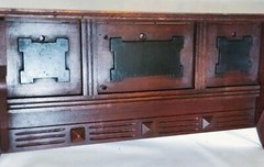 Clock Wall SHELF, c1890 Aesthetic Victorian, Solid Walnut, Ebonized Panels, 24″w