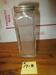 HOOSIER CABINET ORIGINAL SQUARE SPICE JAR LOT # 17-B