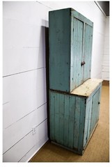 c.1900 Antique American Painted Farmhouse Cabinet Cupboard Pennsylvania