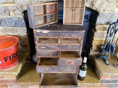 Bank of Drawers, Apothecary, Collectors Cabinet, Industrial, Scratch Built