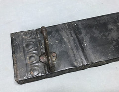 Vintage Decorative Black 23″ Tin Ceiling Metal 3 Hook Rack Old 147-25B