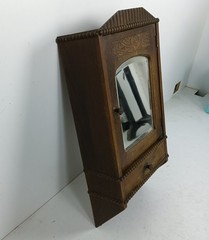Antique Medicine Apothecary Pharmacy cabinet wall hanging beveled glass barn sty