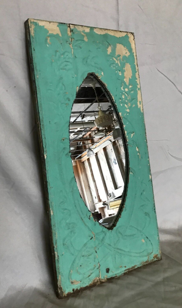 Decorative Vintage Old Salvage Tin Ceiling Shabby 11×23 Metal Mirror 355-23B
