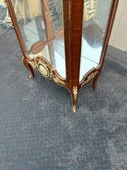 67322 Louis XV Style Curio Display Cabinet with Gilt Ormolu Accents