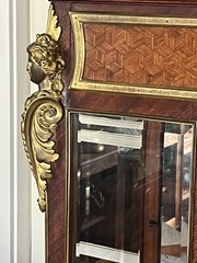 French Ormolu Inlaid Marquetry Vitrine