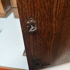 Large Antique Oak Smokers Cabinet. in vgc for age with working lock and key