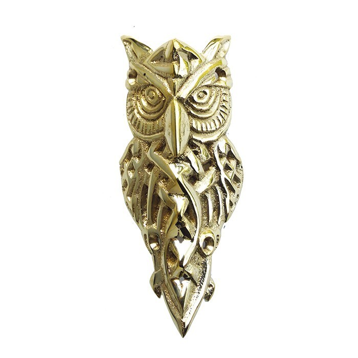 Set of Vintage Solid Brass Barn Owl Corner Protector Decor Shelf Cabinet Hardwar