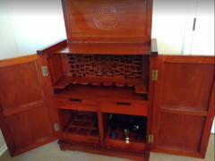 BEAUTIFUL ANTIQUE MID-CENTURY MODERN 1967 GEORGE ZEE Co ORIENTAL DRY BAR CABINET