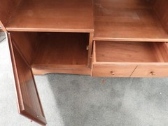 Mid Century Mod American Solid Rock Maple Shutter Door Cabinet Hifi Console Bar