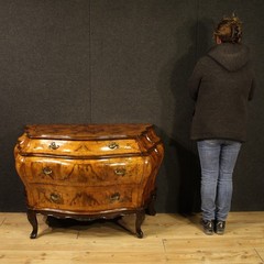 Venetian commode furniture wood 3 drawers antique style dresser 20th century