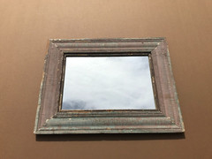 Salvaged Wood Harlem Moulding Shabby 21″ x 27″ Pink/Blue Mirror Old 463-23B