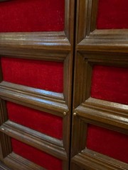 Custom Vintage Mid-Century Modern Mahogany Glass Front Hutch