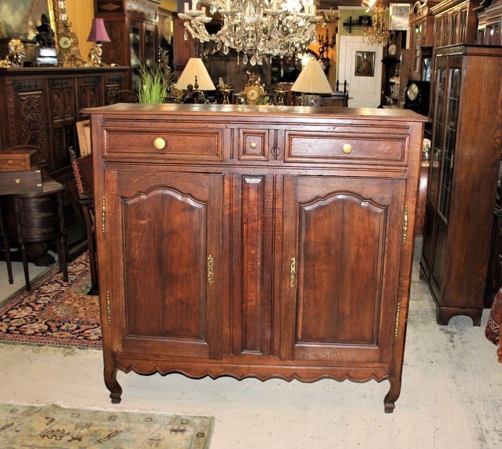 French Antique Oak Tall Sideboard Cabinet Circa 1800 | Dining Room Furniture