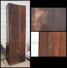 NARROW Walnut East Lake Step Back Barber Cabinet Chimney Cupboard NICE Hardware