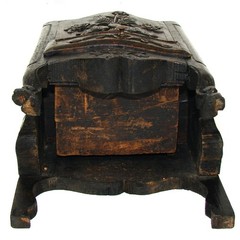 Carved Wood French Country French 16.5″ Tall Salt Box, Cabinet after 18c Style