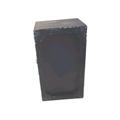 Scarce Vintage Chinese Black Lacquered Painted 2 Door Cabinet 20″x 12″X 11″